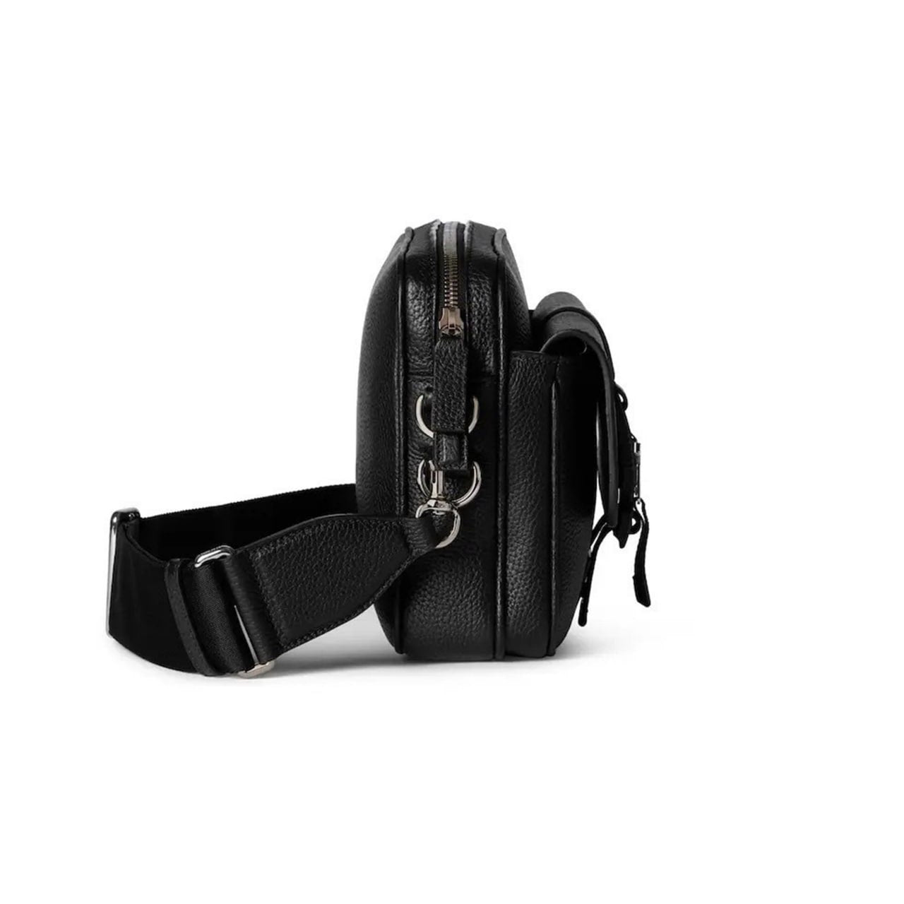 Gucci Web Detail Leather Crossbody Bag (Black) - image 3