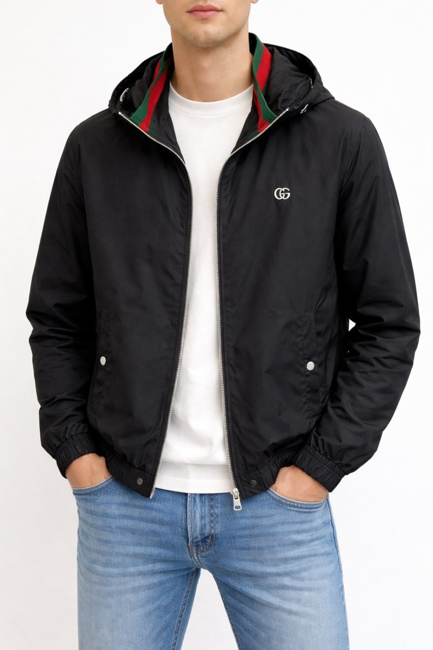 Gucci GG Logo Hooded Windbreaker Jacket - image 3