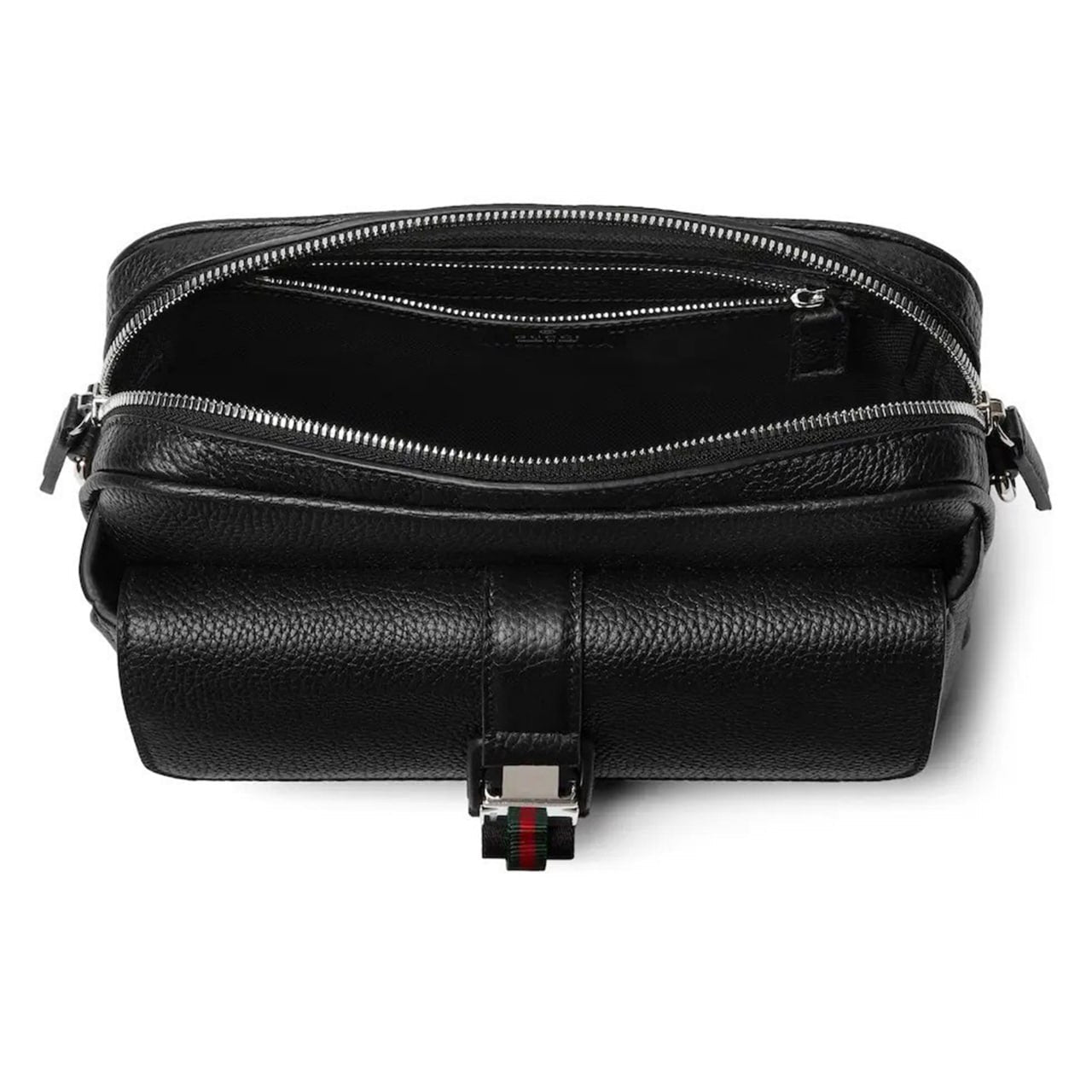 Gucci Web Detail Leather Crossbody Bag (Black) - image 5