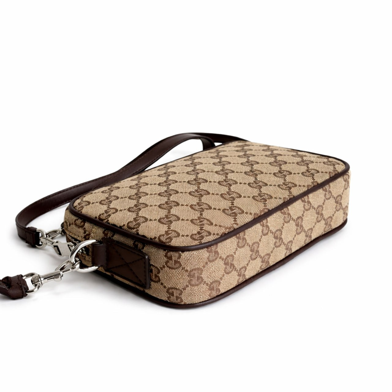 Gucci Supreme Canvas Crossbody / Clutch Bag (Beige/Ebony) - image 3