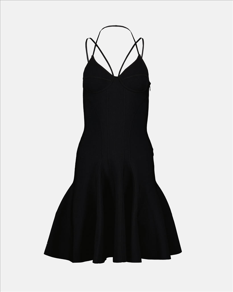 Alexander McQueen Strappy Corset Flare Mini Dress