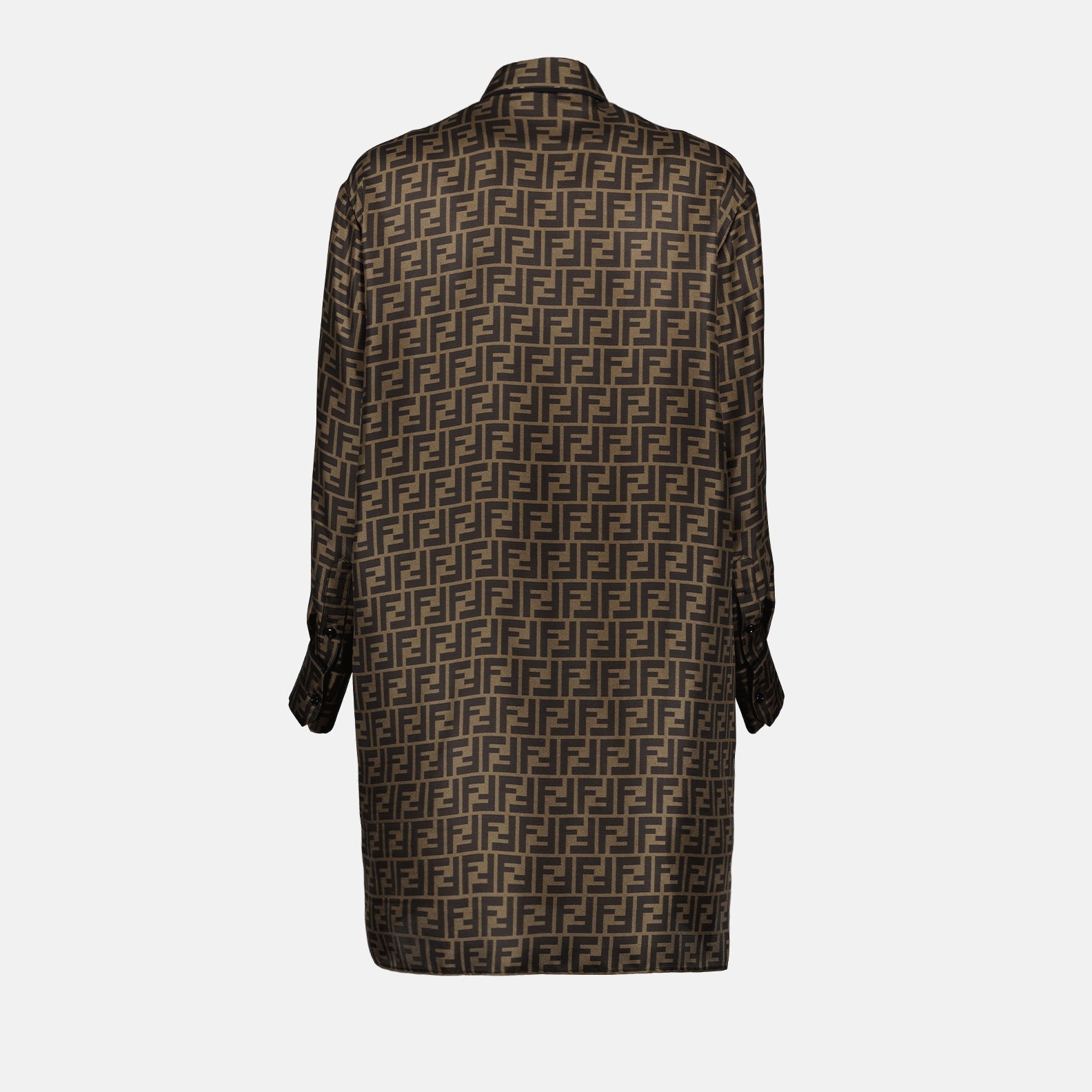 Fendi Monogram Silk Shirt Dress - image 2