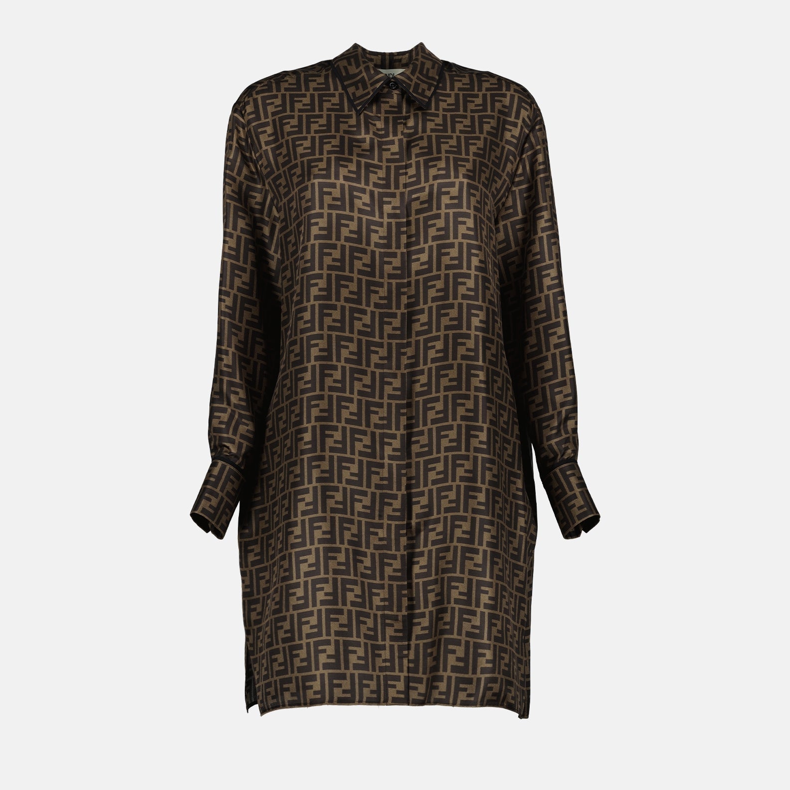 Fendi Monogram Silk Shirt Dress