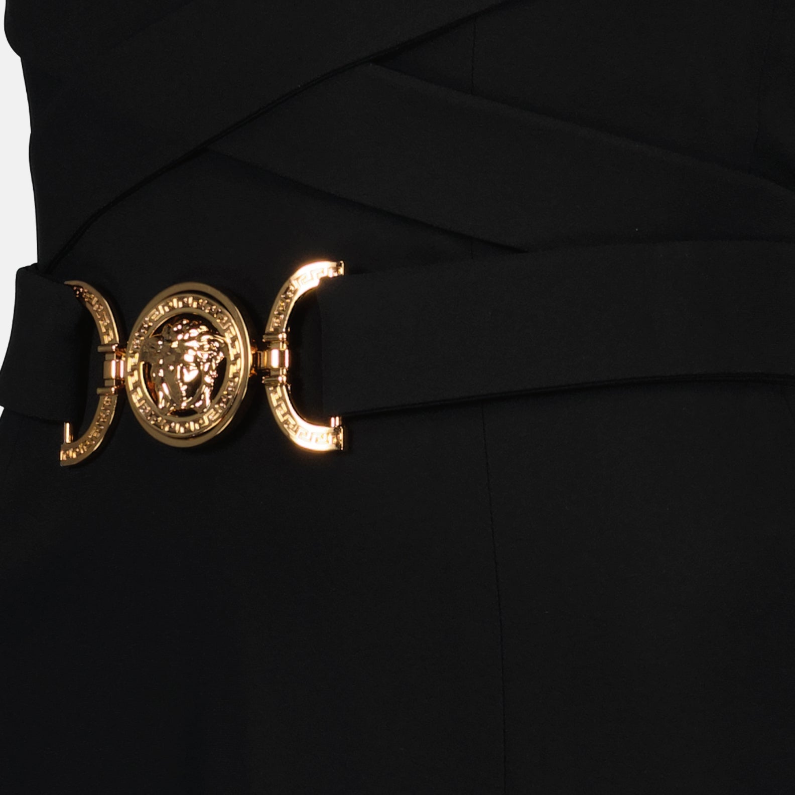 Versace Belted V-Neck Midi Dress with Medallion Detail - image 5
