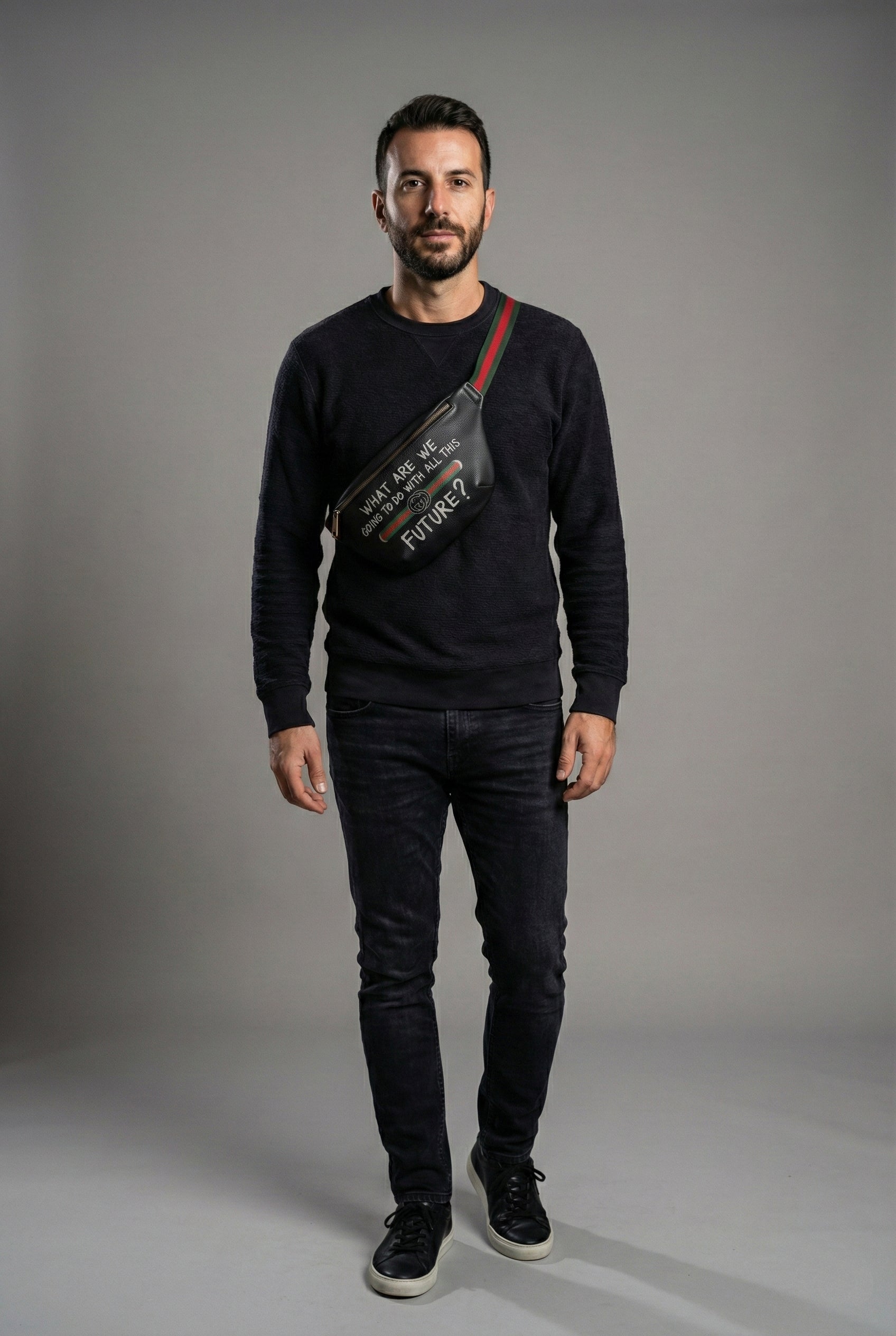 Gucci Logo Graffiti Leather Belt Bag - image 10