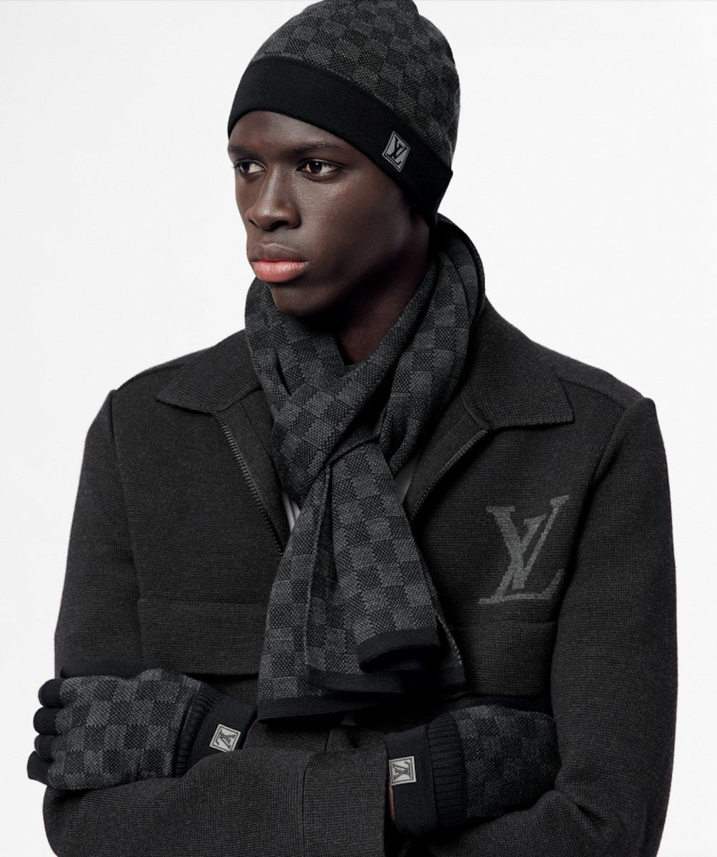 Louis Vuitton Dark Grey Damier Beanie & Scarf Set - image 2