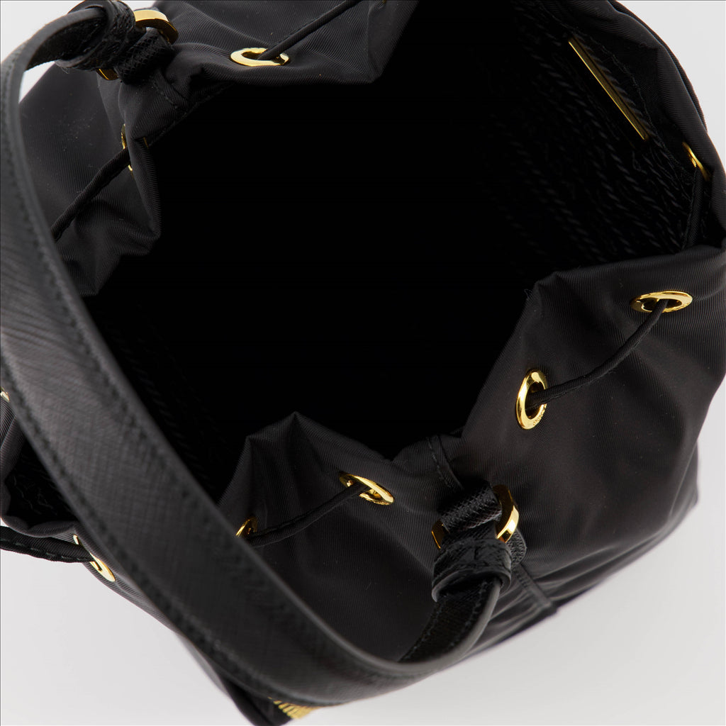 Prada Duet Re-Nylon Mini Bucket Bag (Black) - image 4