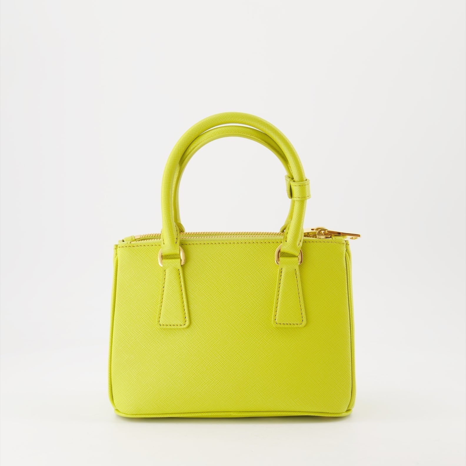 Prada Galleria Mini Saffiano Leather Handbag (Lime Yellow) - image 2