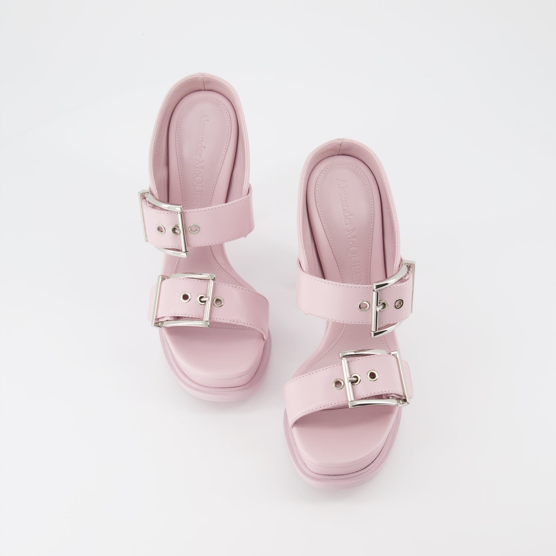 Alexander McQueen Buckle Platform Sandals – Pink - image 6