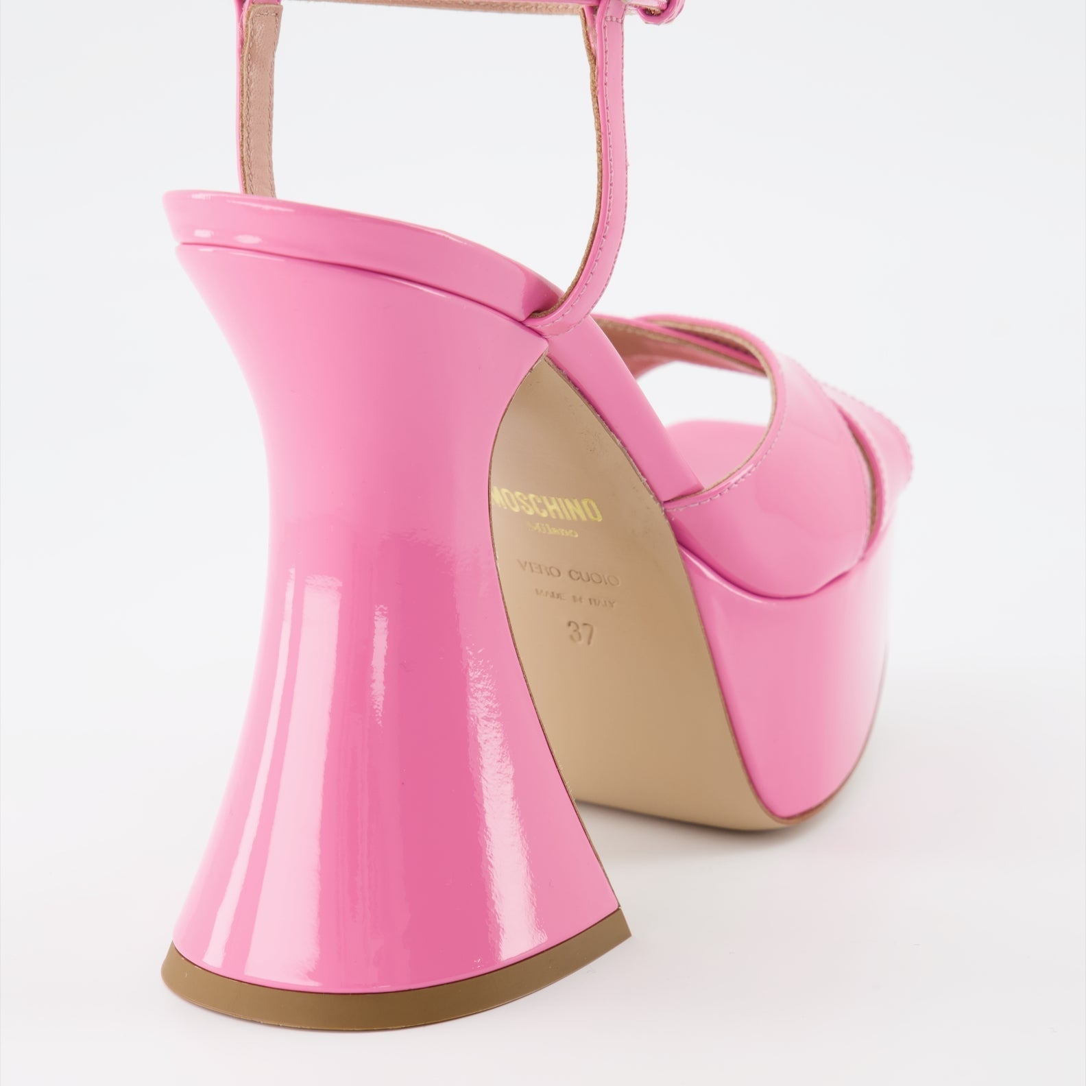 Moschino Pink Patent Platform Sandals - image 4