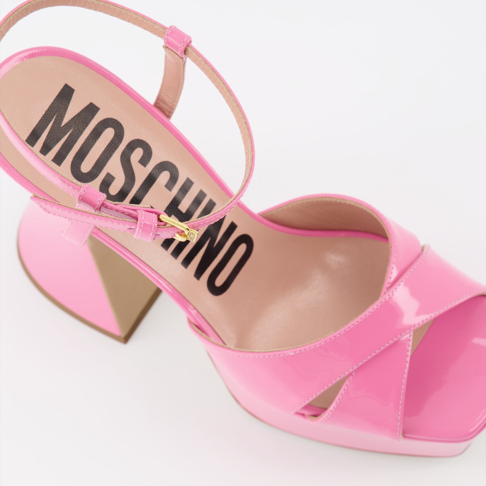 Moschino Pink Patent Platform Sandals - image 5