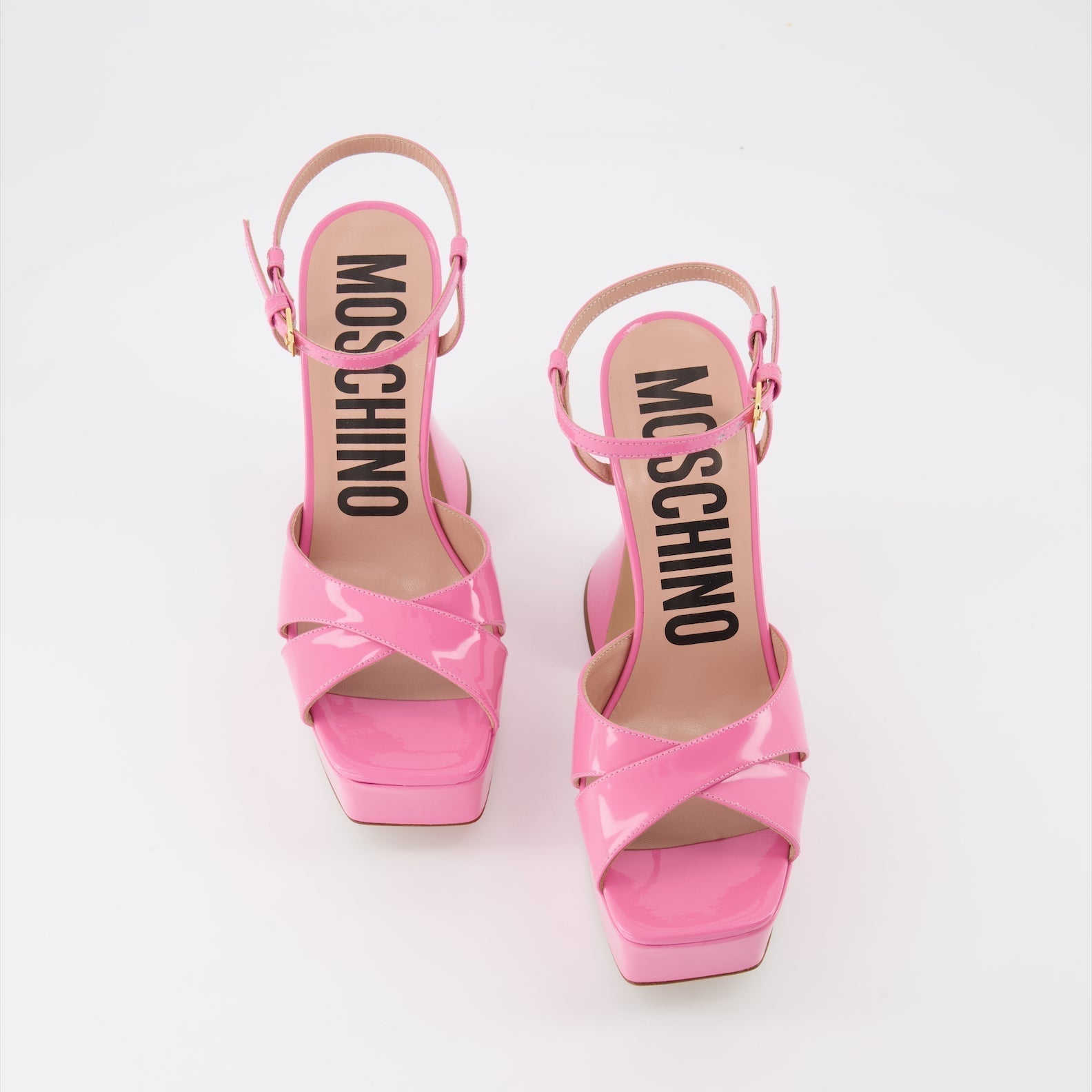 Moschino Pink Patent Platform Sandals - image 6