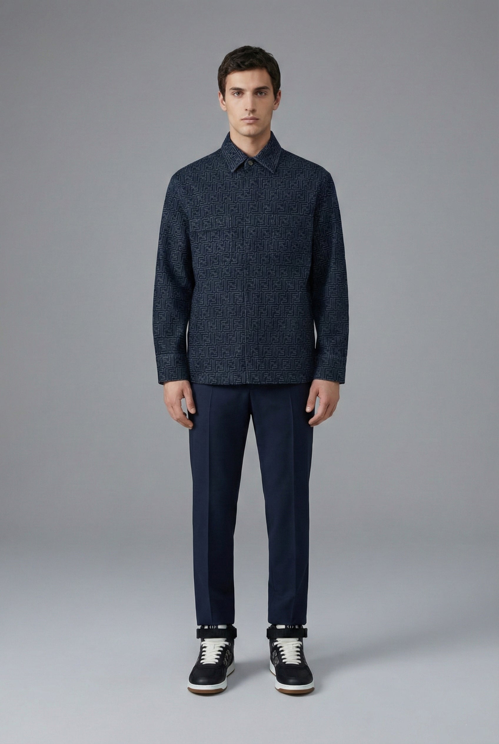 Fendi Roma FF Monogram Denim Overshirt - image 5
