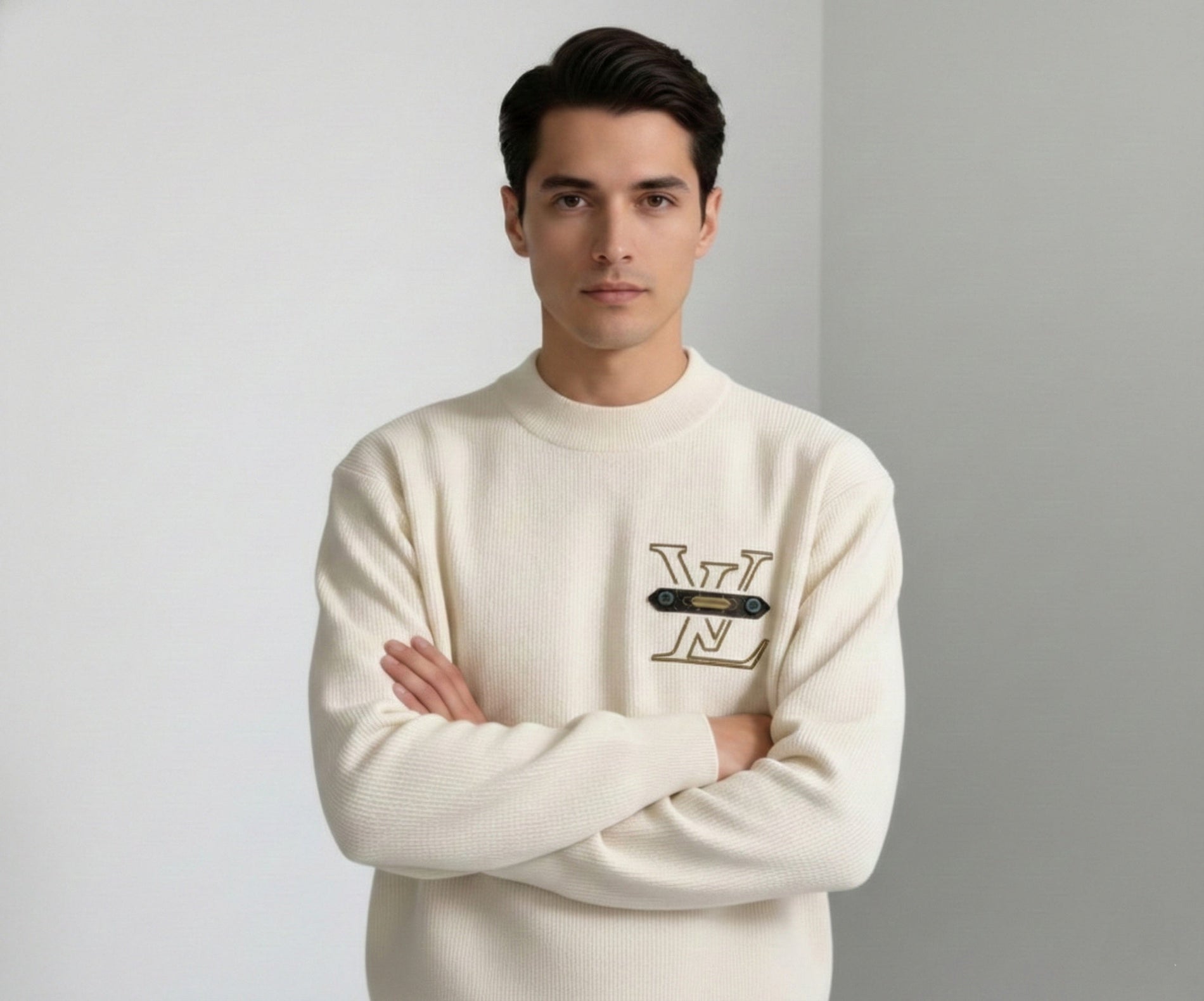 Louis Vuitton Monogram Applique Ribbed Sweater - image 3