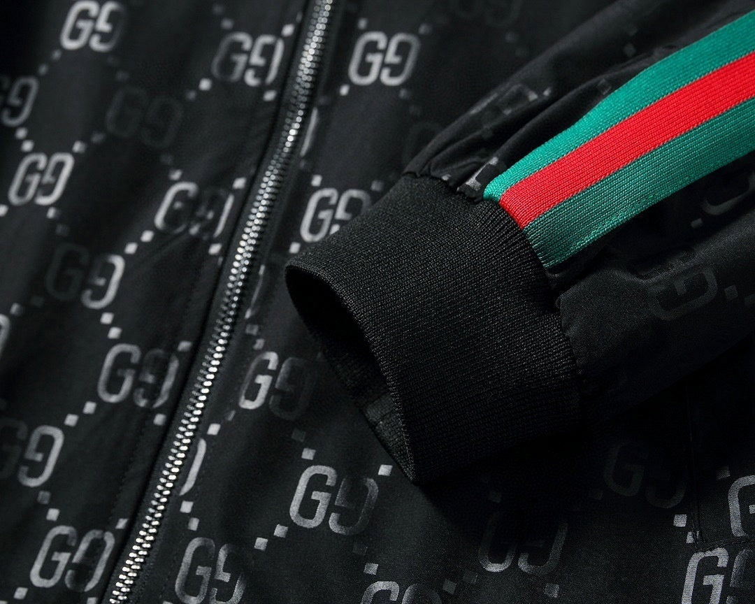 Gucci Black GG Monogram Track Jacket with Signature Web Stripes - image 5