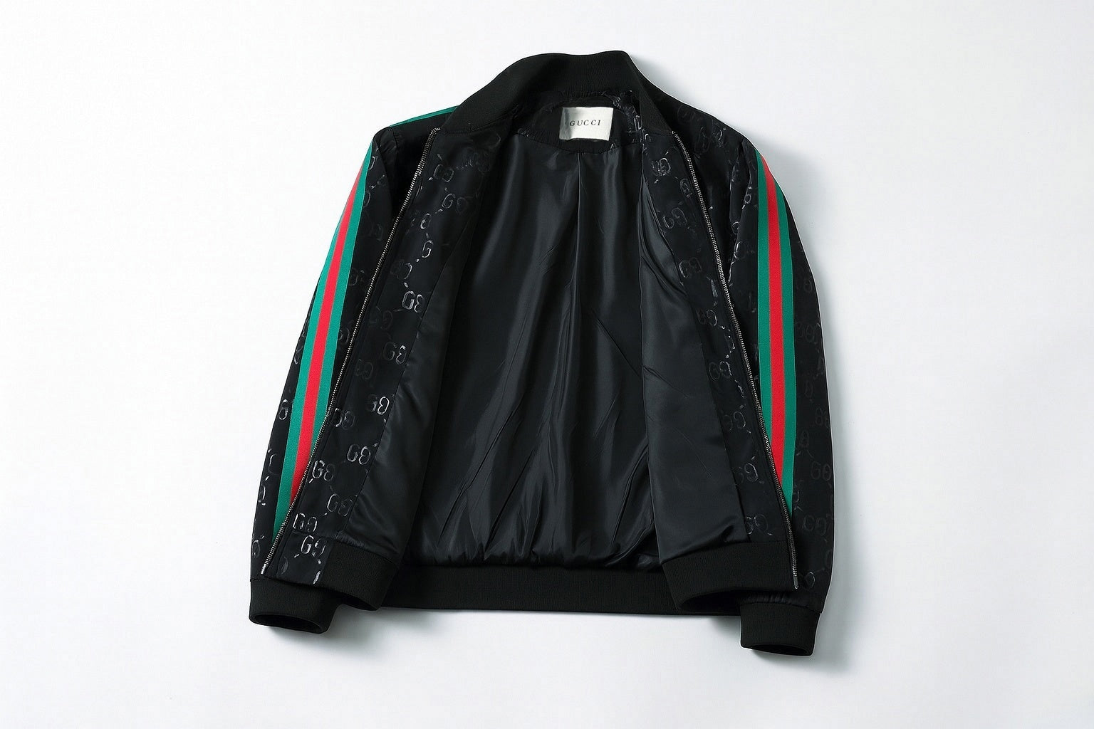 Gucci Black GG Monogram Track Jacket with Signature Web Stripes - image 3