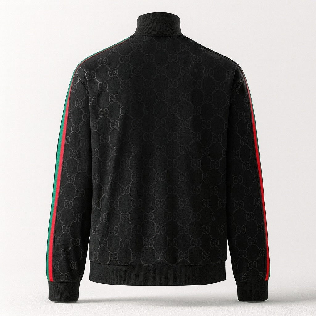 Gucci Black GG Monogram Track Jacket with Signature Web Stripes - image 2