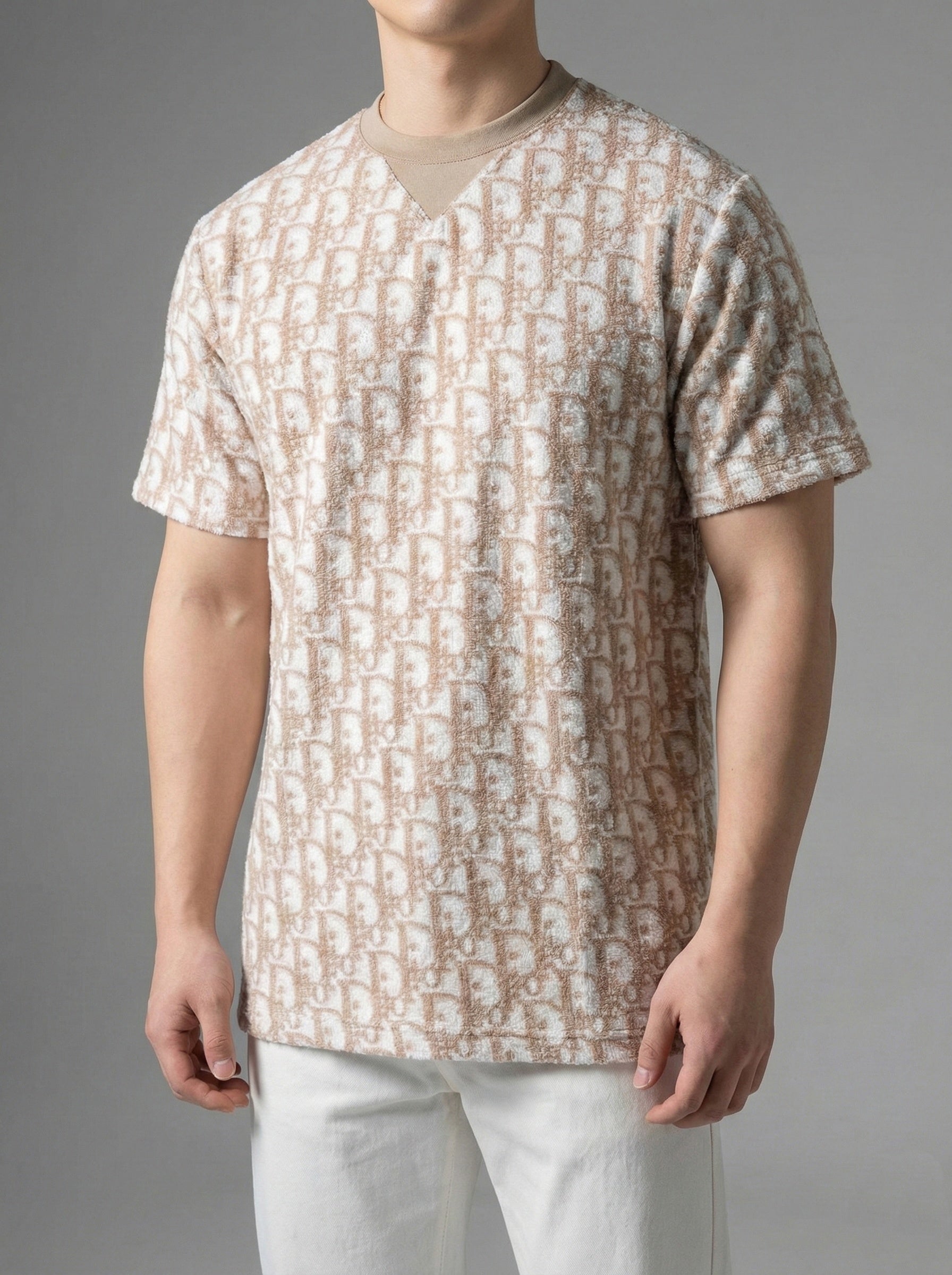 Dior Oblique Monogram Toweling T-Shirt | Beige - image 3
