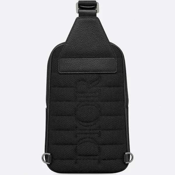 Dior Oblique Embossed Leather Sling Bag (Black) - image 4