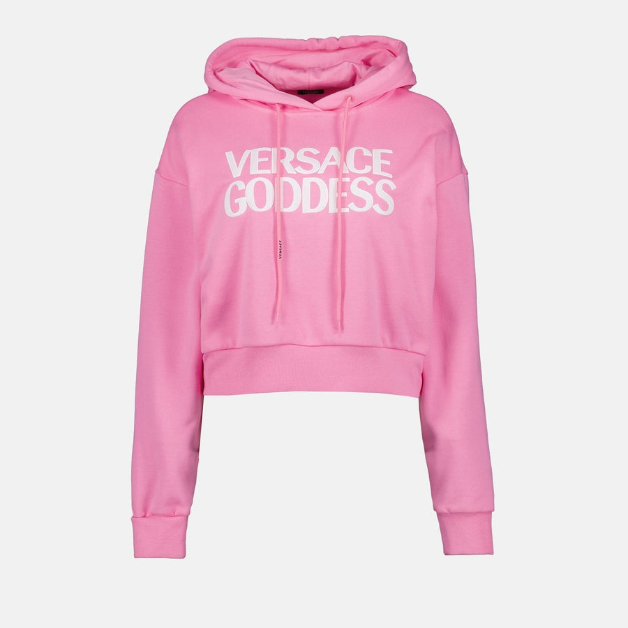 Versace Goddess Cropped Hoodie