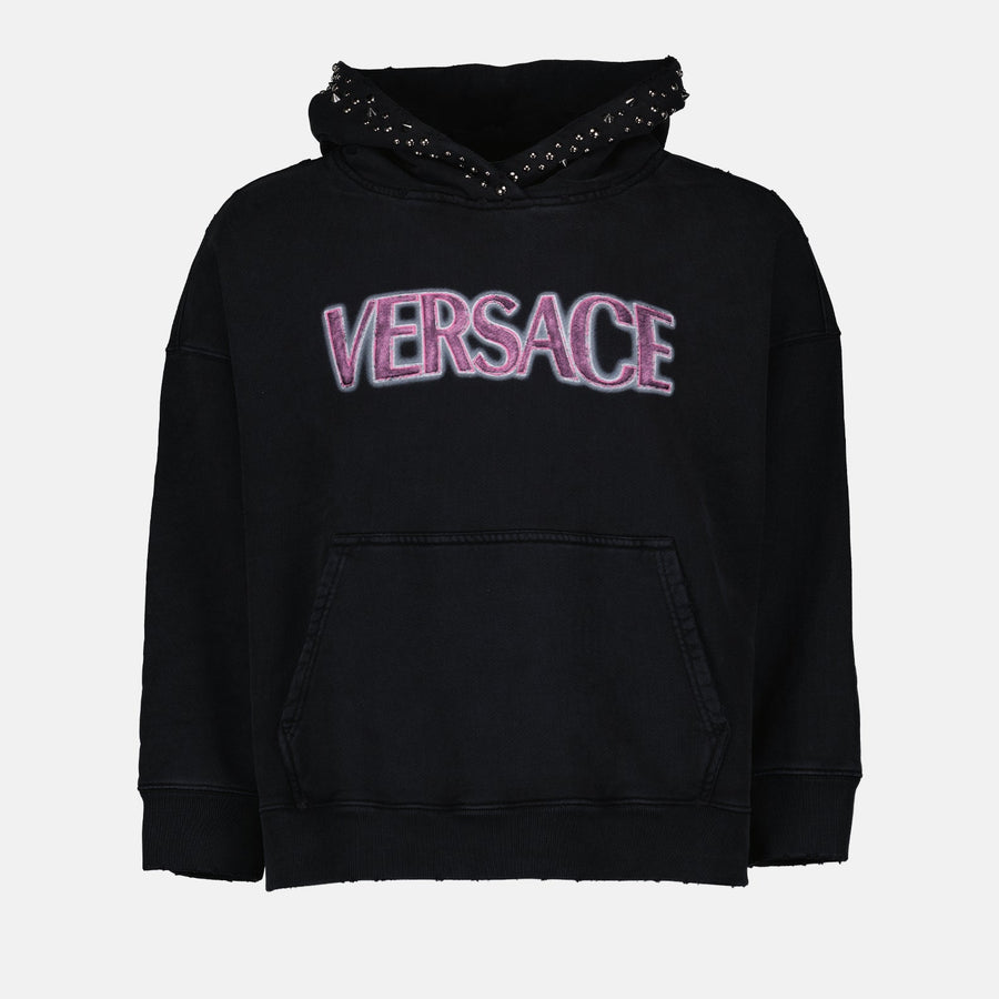 Versace Worn Logo Hoodie