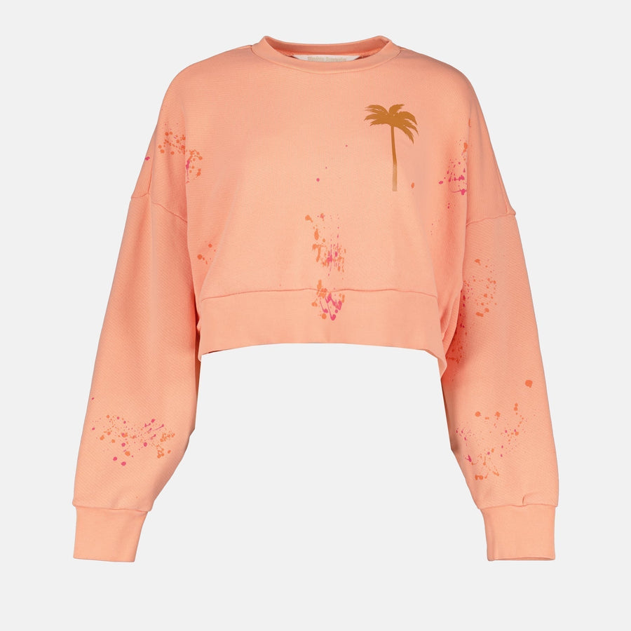 Palm Angels PXP Painted Cropped Sweatshirt