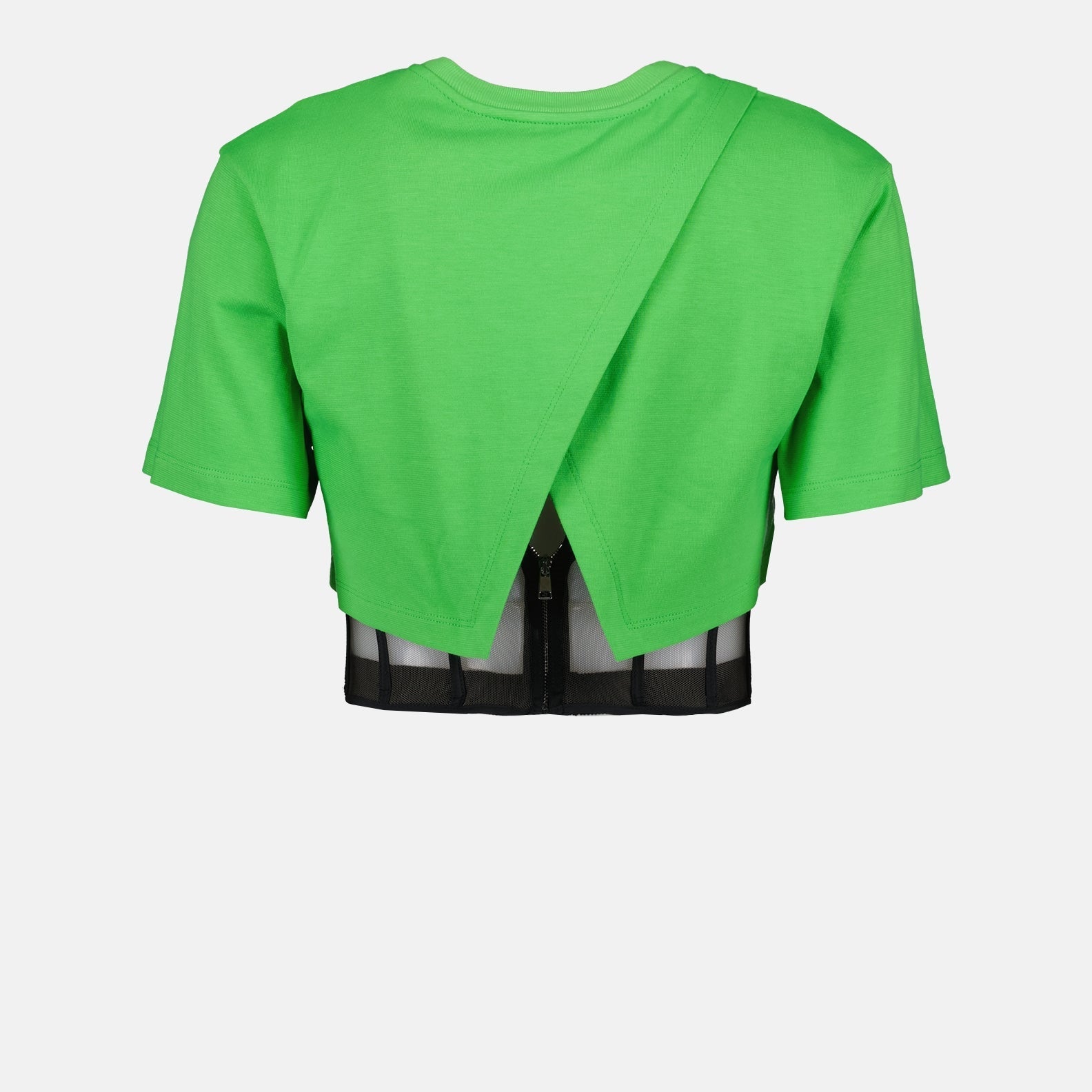 Alexander McQueen Mesh Corset Crop T-Shirt - image 4