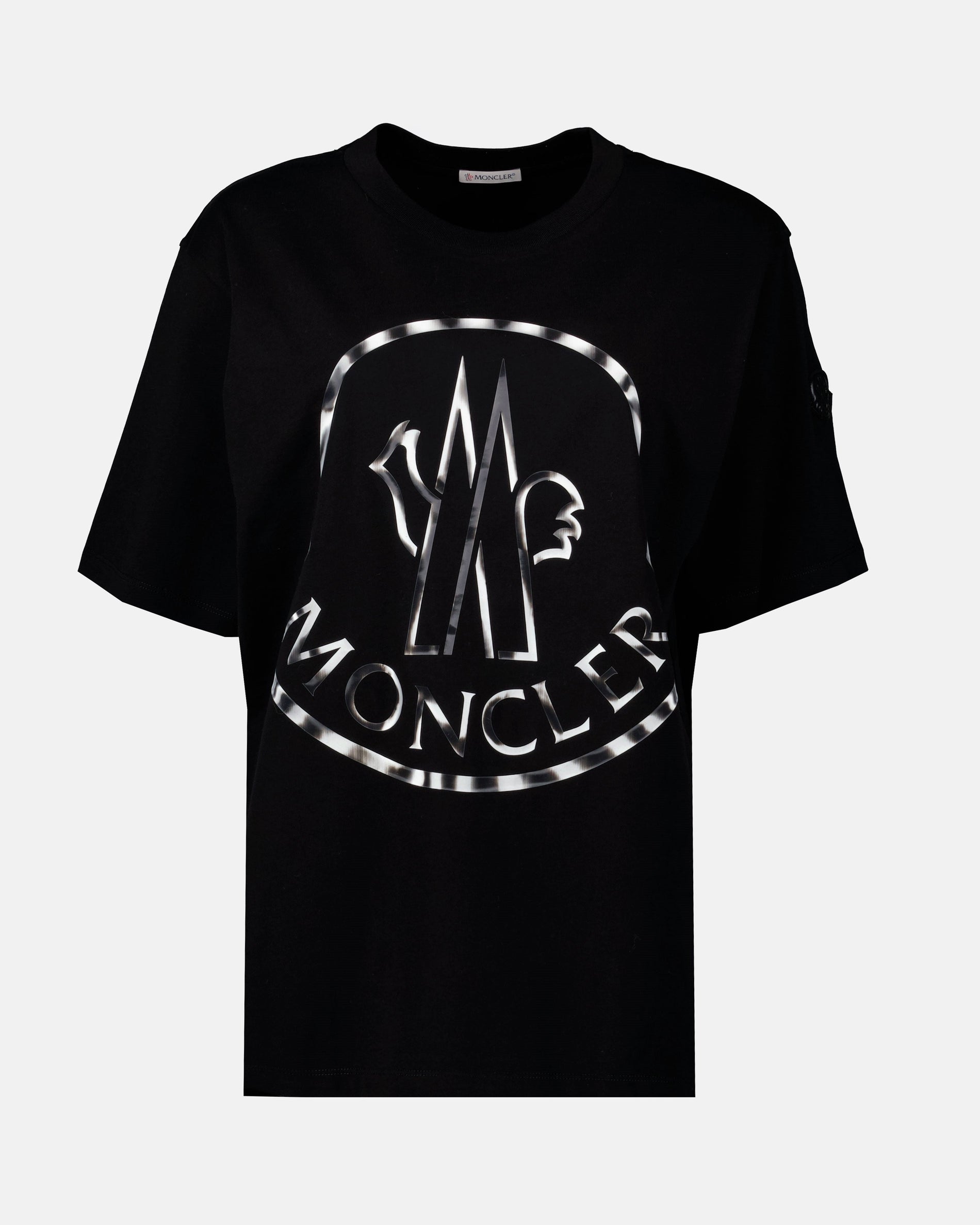Moncler Metallic Logo Cotton T-Shirt