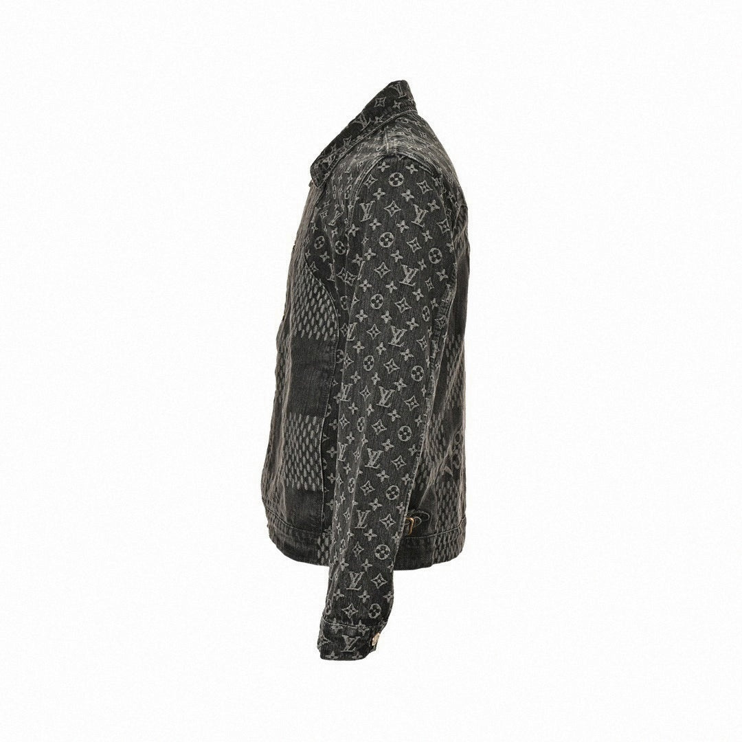 Louis Vuitton Monogram & Damier Mixed Denim Jacket – Charcoal Edition - image 3