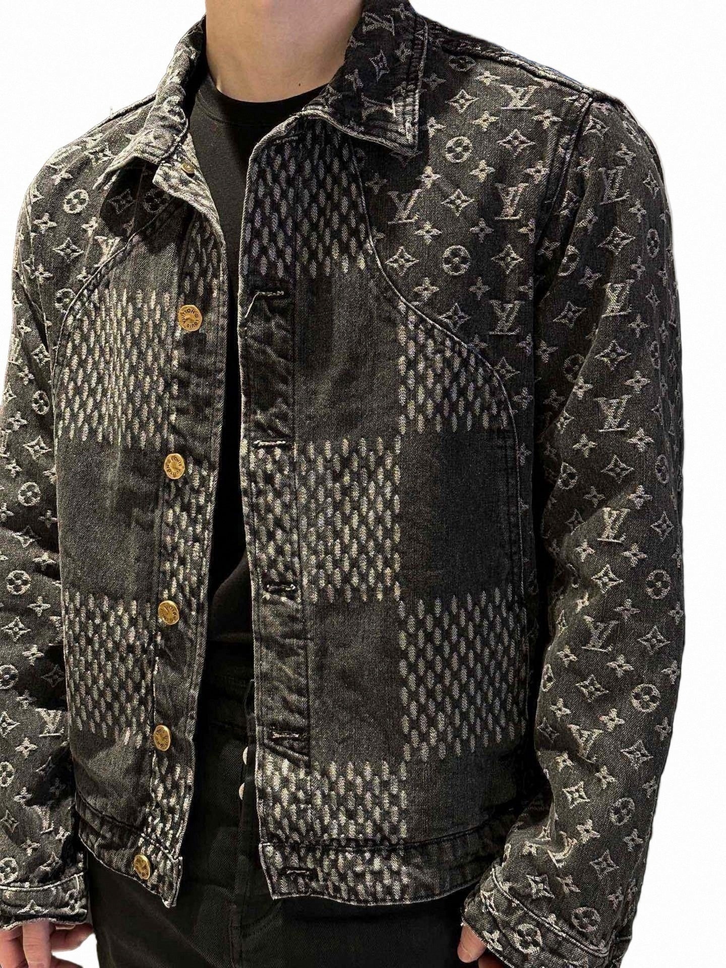 Louis Vuitton Monogram & Damier Mixed Denim Jacket – Charcoal Edition - image 7
