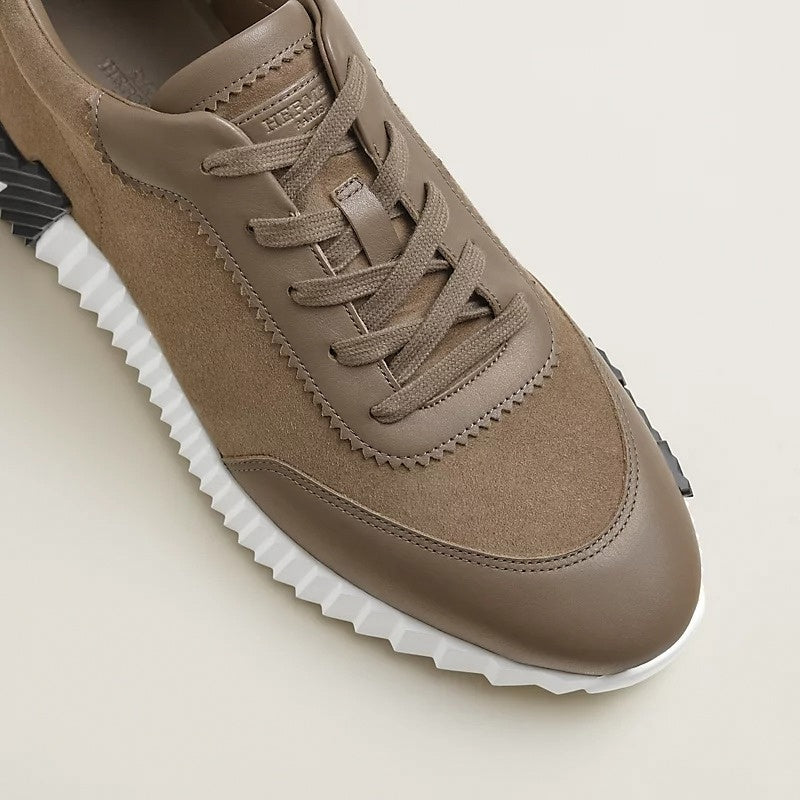 Hermes Bouncing Sneaker in Taupe Calfskin and Suede - image 2