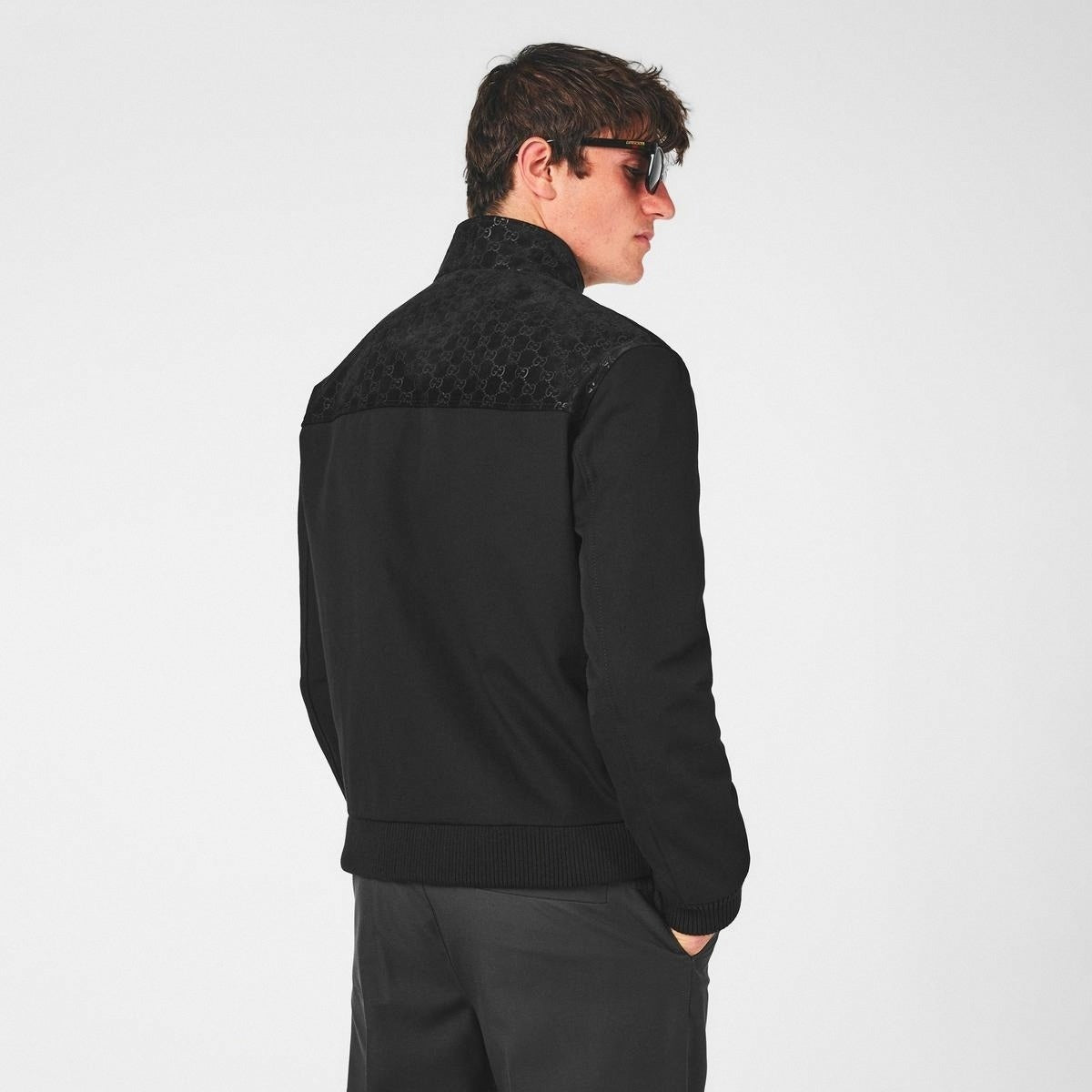 Gucci GG Jacquard Zip-Up Jacket in Black - image 4