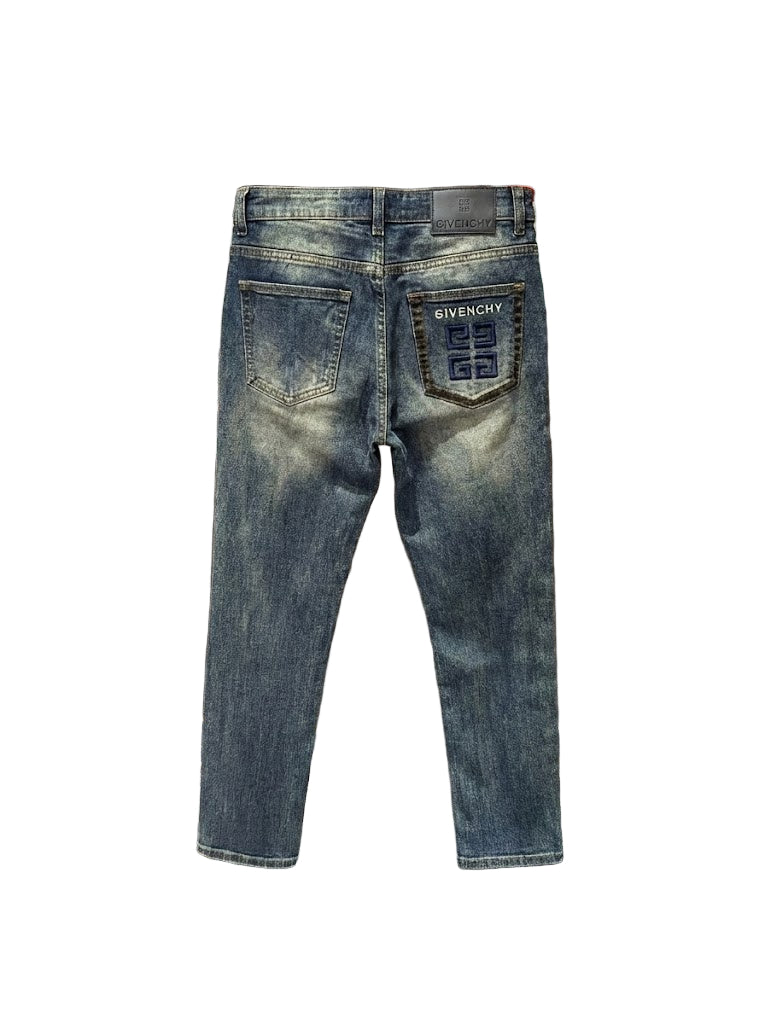 Givenchy Signature Embroidered Logo Distressed Denim Jeans - image 2