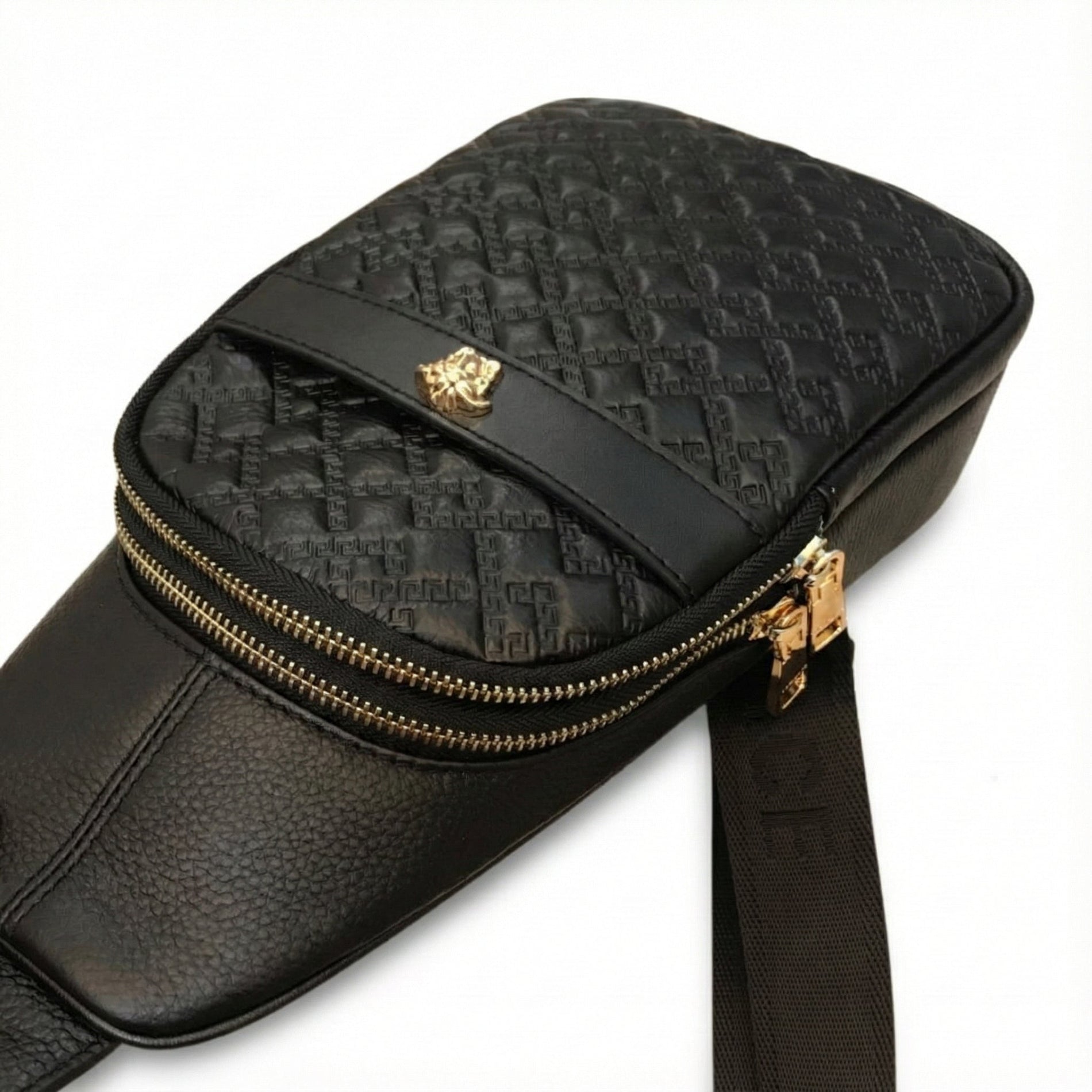 Versace Embossed Leather Sling Bag - image 3