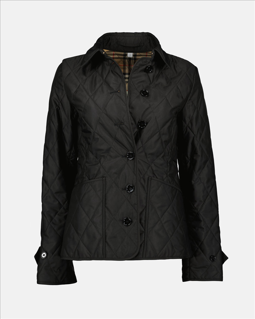 Burberry Black Diamond-Quilted Jacket