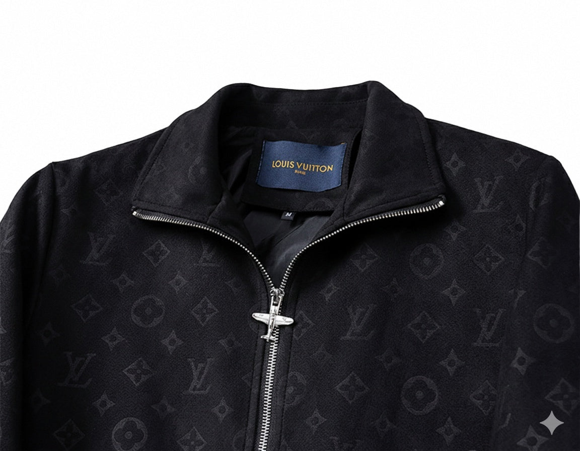 Louis Vuitton Black Faux Deerskin Monogram Zip Jacket - image 2